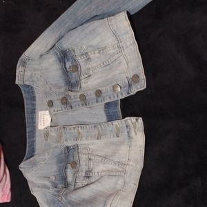 Torrid crop jean jacket
